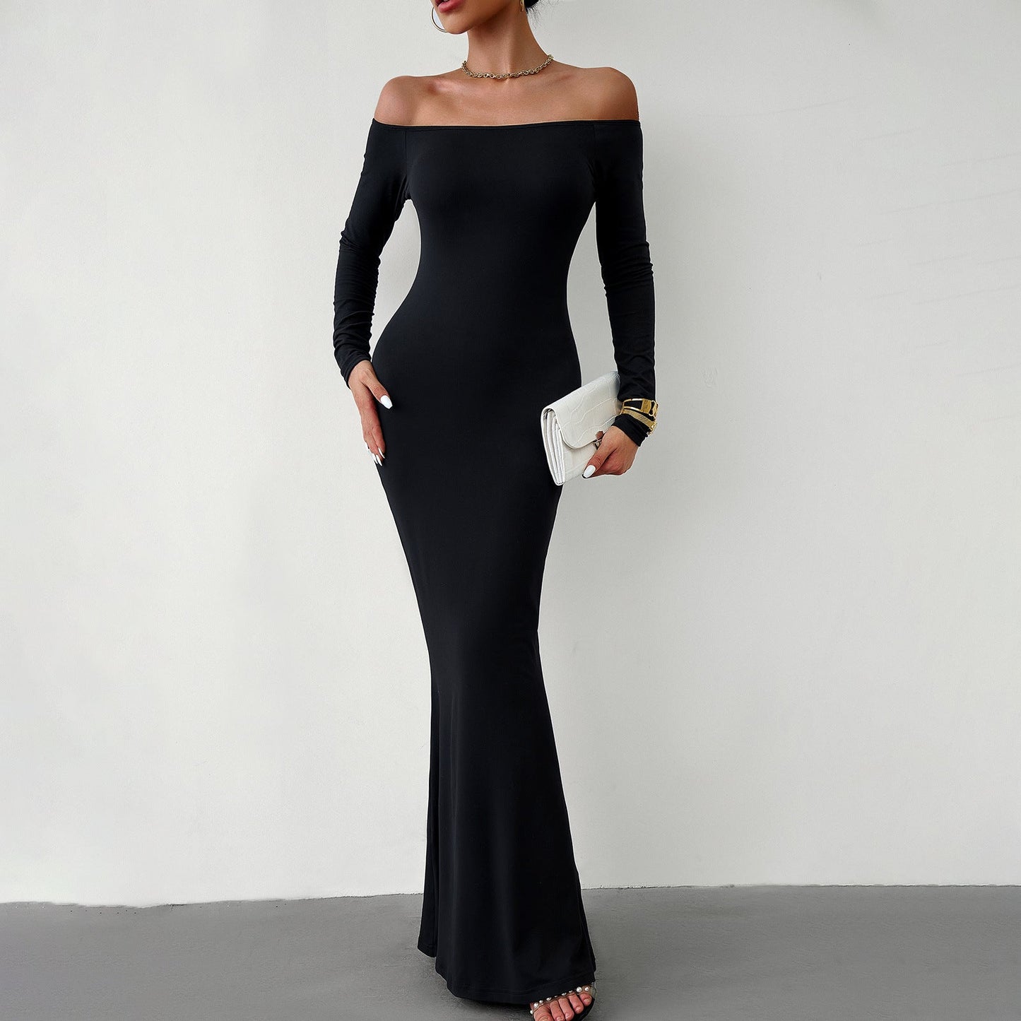 Sexy Off The Shoulder Long Knitted Dresses
