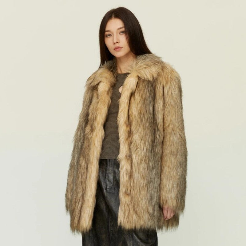 Women's Fashion Fox Fur Coat