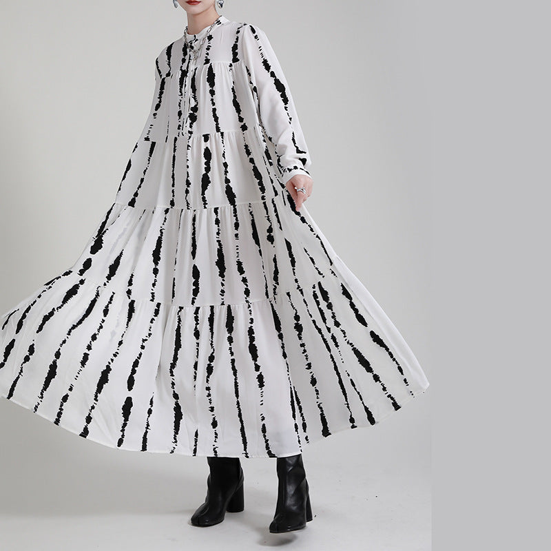 Women Long Sleeves Stand Collar Fall Cozy Dresses-Cozy Dresses-Free Shipping at meselling99