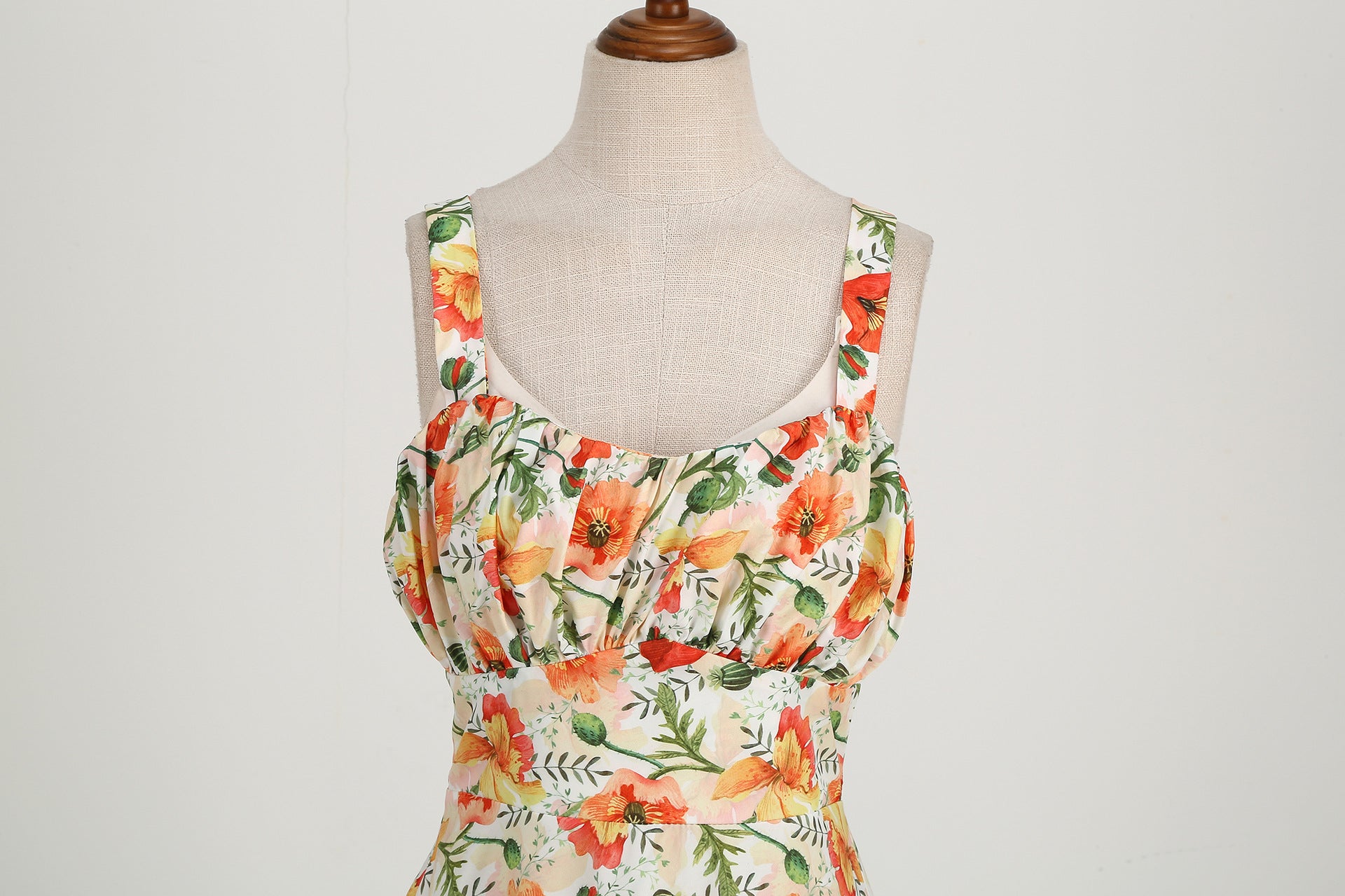 Summer Floral Sundress for Women - Slim Fit Strappy Dress with Cute Print