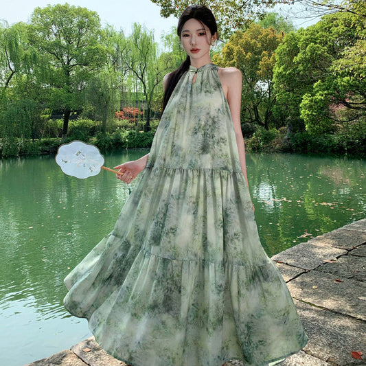 Women's Halter Neck Floral Dress