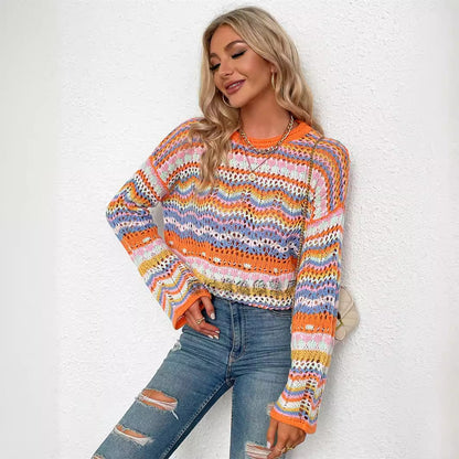 Casual Bohemian Striped Knitted Sweaters