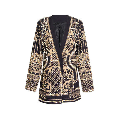Vintage Designed Long Blazer Coats for Women