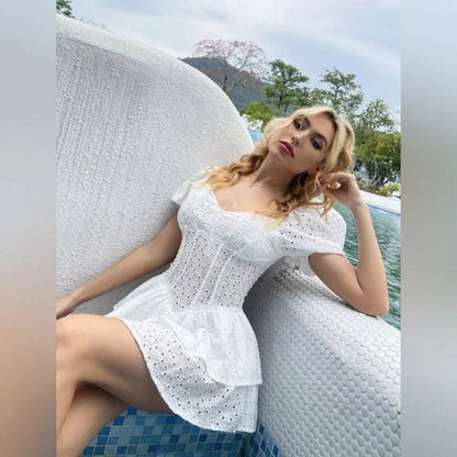 Sexy Romantic Square Neckline Mini Cake Dresses