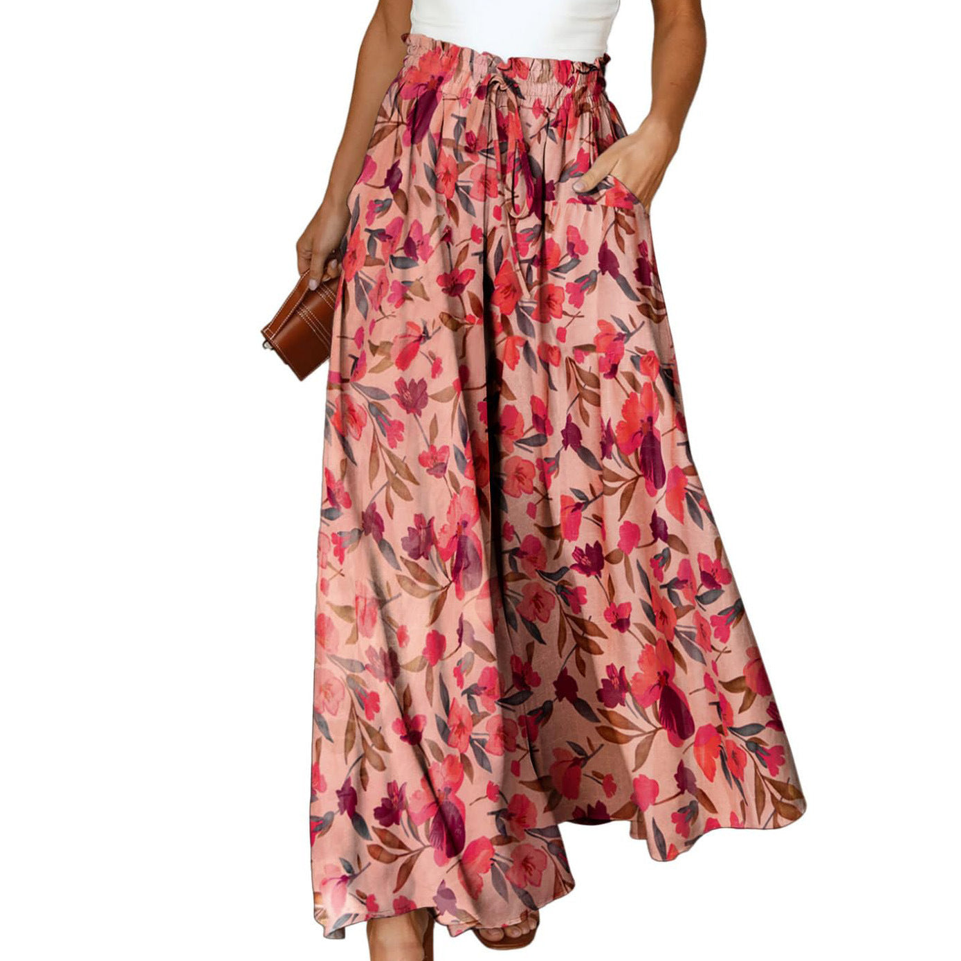 Women's High-Waisted Solid Color Casual Pants