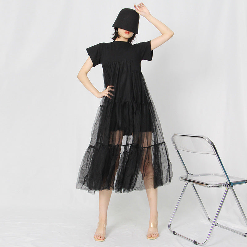 Elegant Summer Tulle Summer Dresses-Dresses-Black-One Size-Free Shipping at meselling99