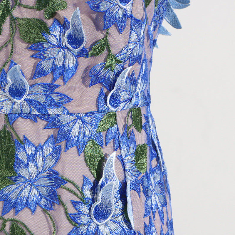 Vintage Floral Embroidered Corset Dress