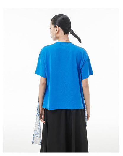 Vintage French Style Summer Chiffon Irregular Women Tops
