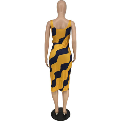 Sexy & Stylish High-Slit Print Dress – Women’s Fashion Dress with Side Slit