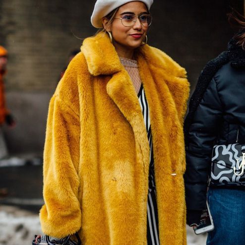 Long Plush Rabbit Hair & Mink Fur-Like Coat
