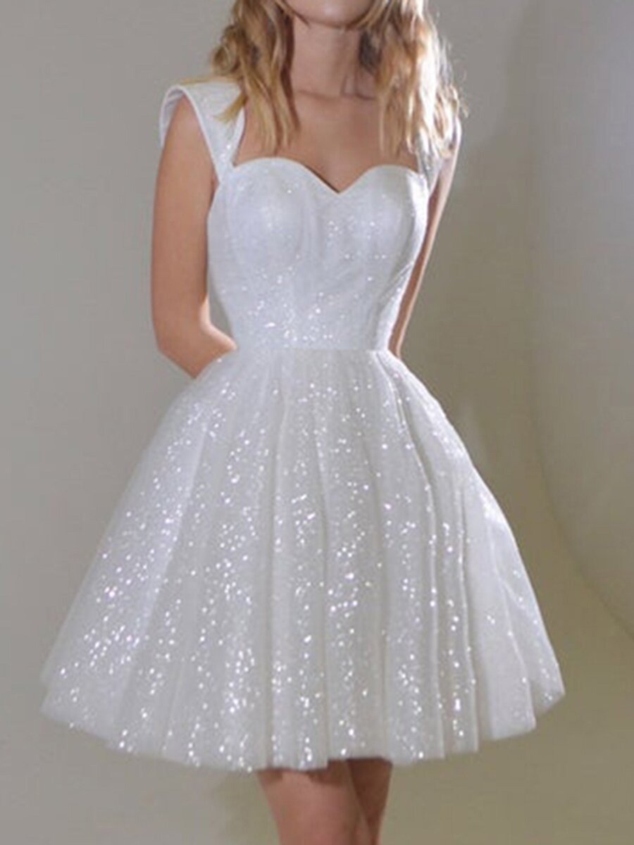 Short Sequin Spaghetti Strap Party Dress