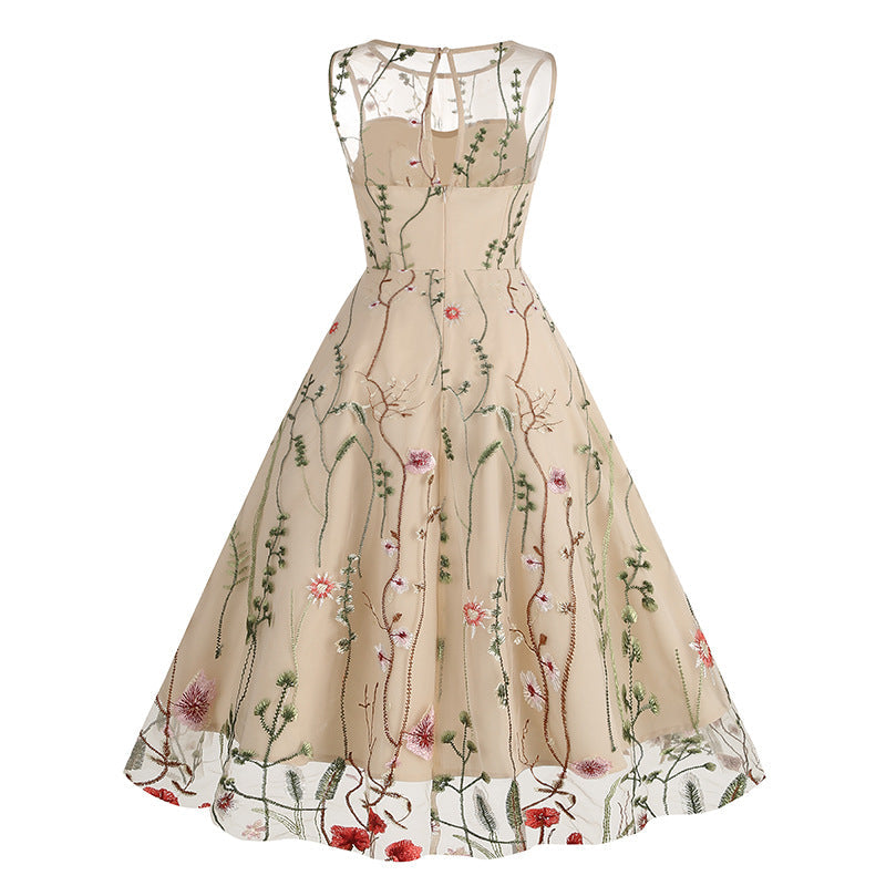 Vintage Sleeveless Embroidery Dresses-Dresses-Free Shipping at meselling99