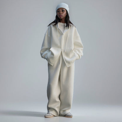 Designed Zippered Hoodies Coats & Drawstring Sports Pants