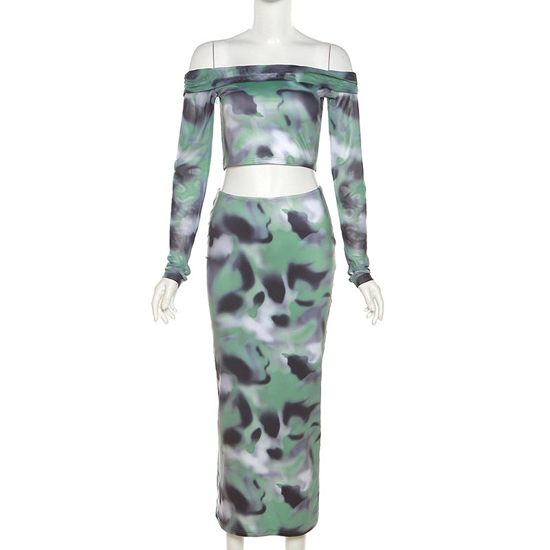 Sexy Off The Shoulder T Shirts and Sheath Skirts Two Pieces Sets-Dresses-Free Shipping at meselling99