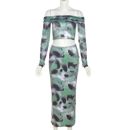 Sexy Off The Shoulder T Shirts and Sheath Skirts Two Pieces Sets-Dresses-Free Shipping at meselling99