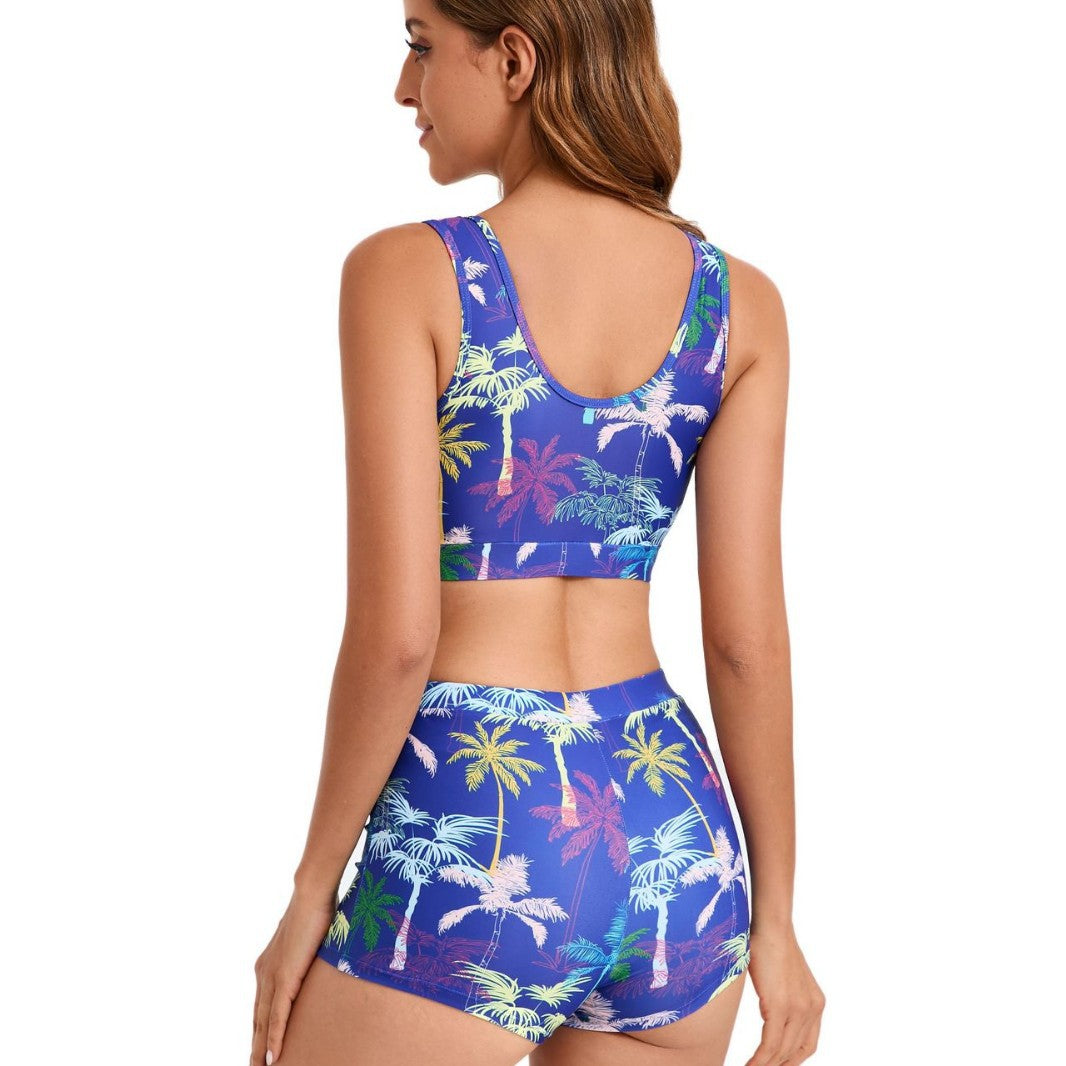 Printed Two Pieces Conservative Beach Swimsuits for Women