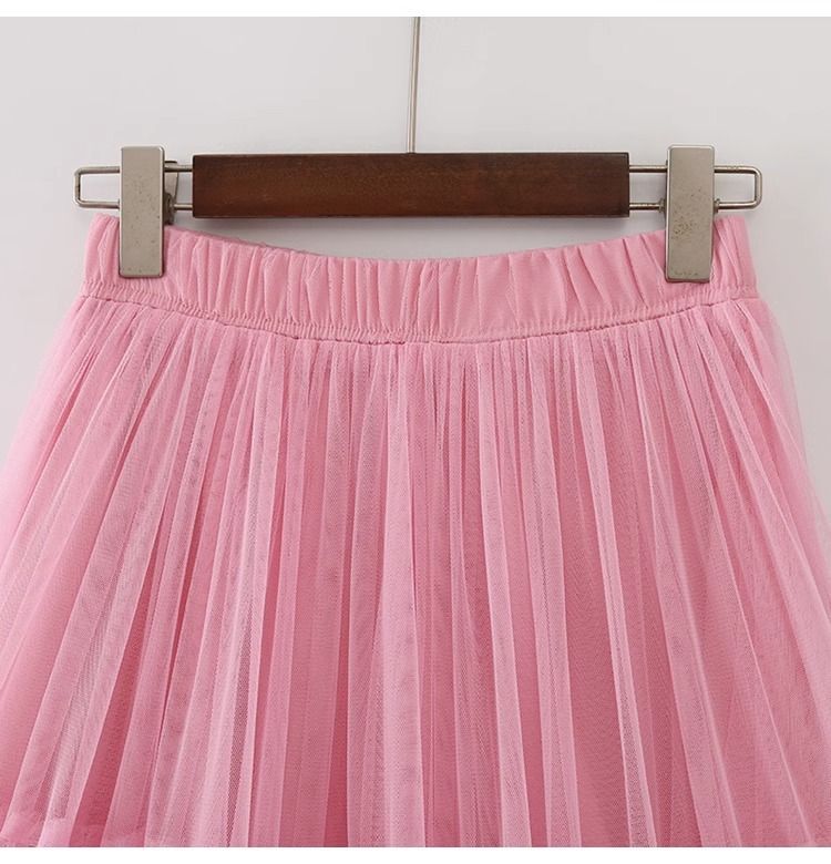 Layered Tulle Skirt with Floral Lace Trim-black-One Size-Free Shipping Leatheretro