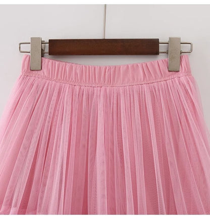 Layered Tulle Skirt with Floral Lace Trim-black-One Size-Free Shipping Leatheretro