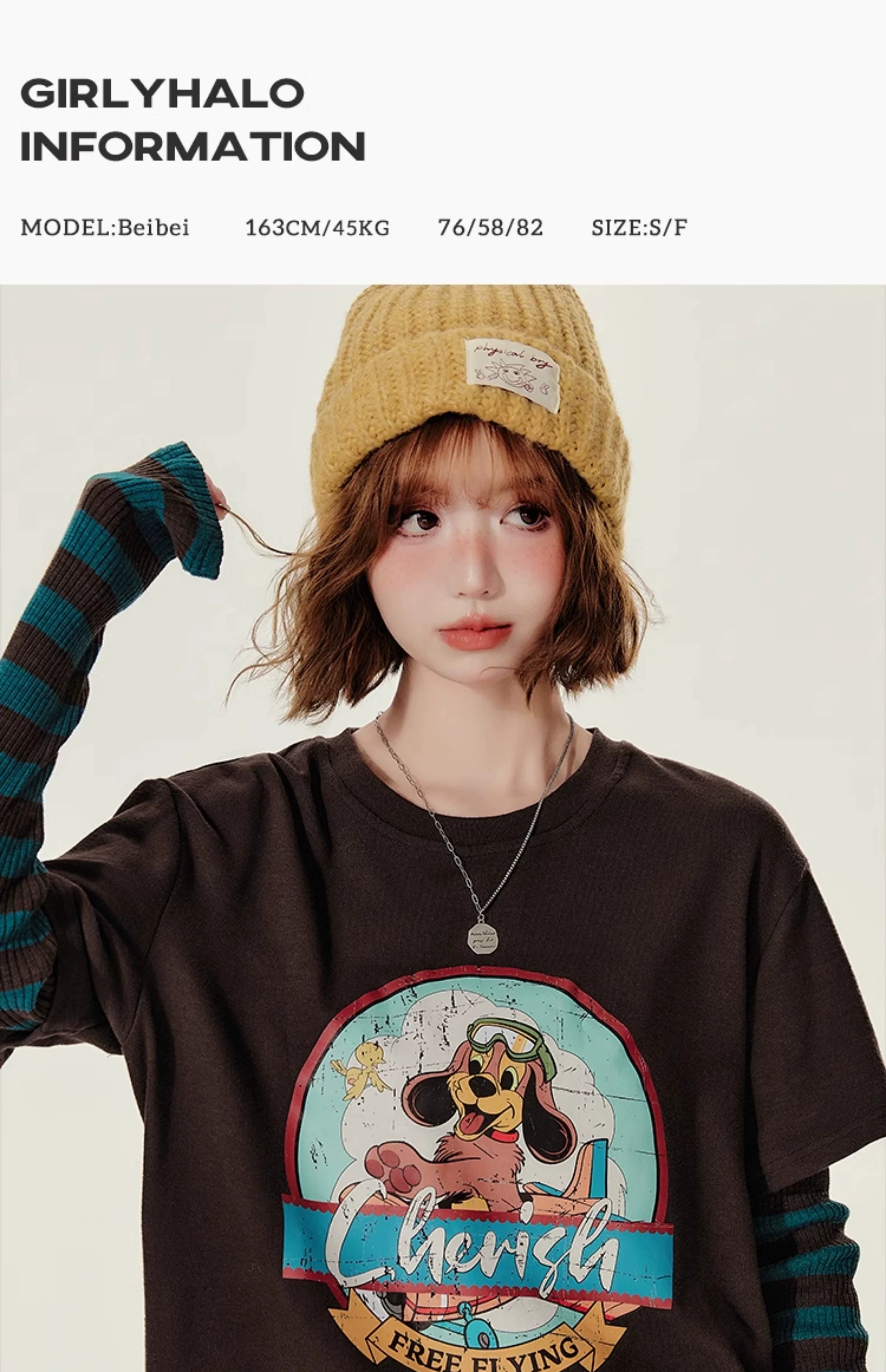 Girlyhalo Retro Fake Two-Piece Round Neck Long Sleeve T-Shirt-Color matching without lace-S-Free Shipping Leatheretro