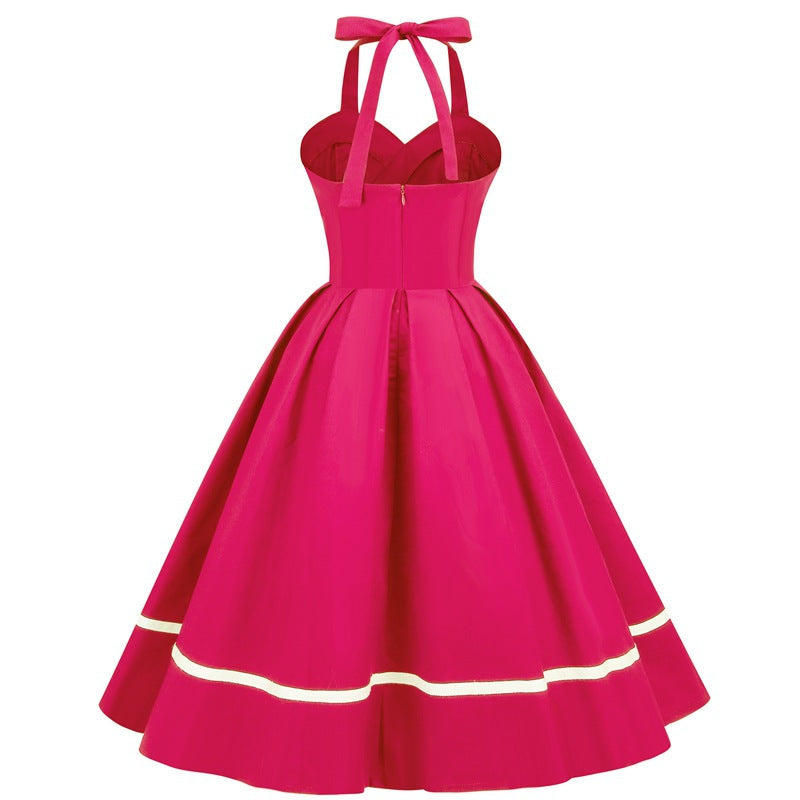 Vintage Sleeveless Halter Dresses-Dresses-Free Shipping at meselling99