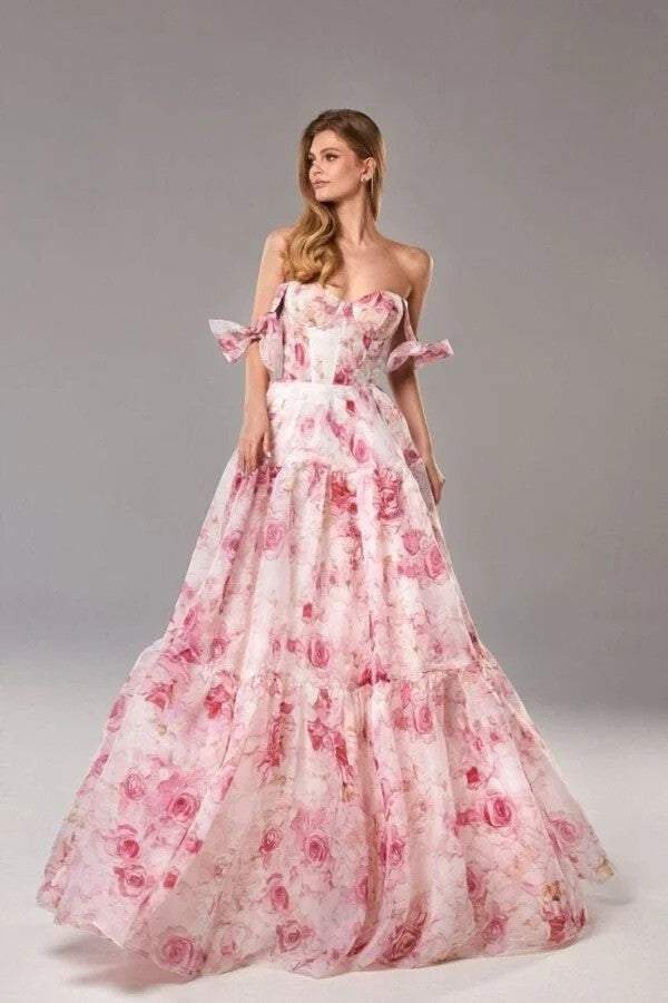Elegant Off-Shoulder Long Chiffon Dress for Women