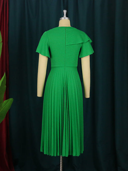 Elegant Dress Elegant Ruffled Summer Short Sleeves Dresses-Dresses-Free Shipping at meselling99