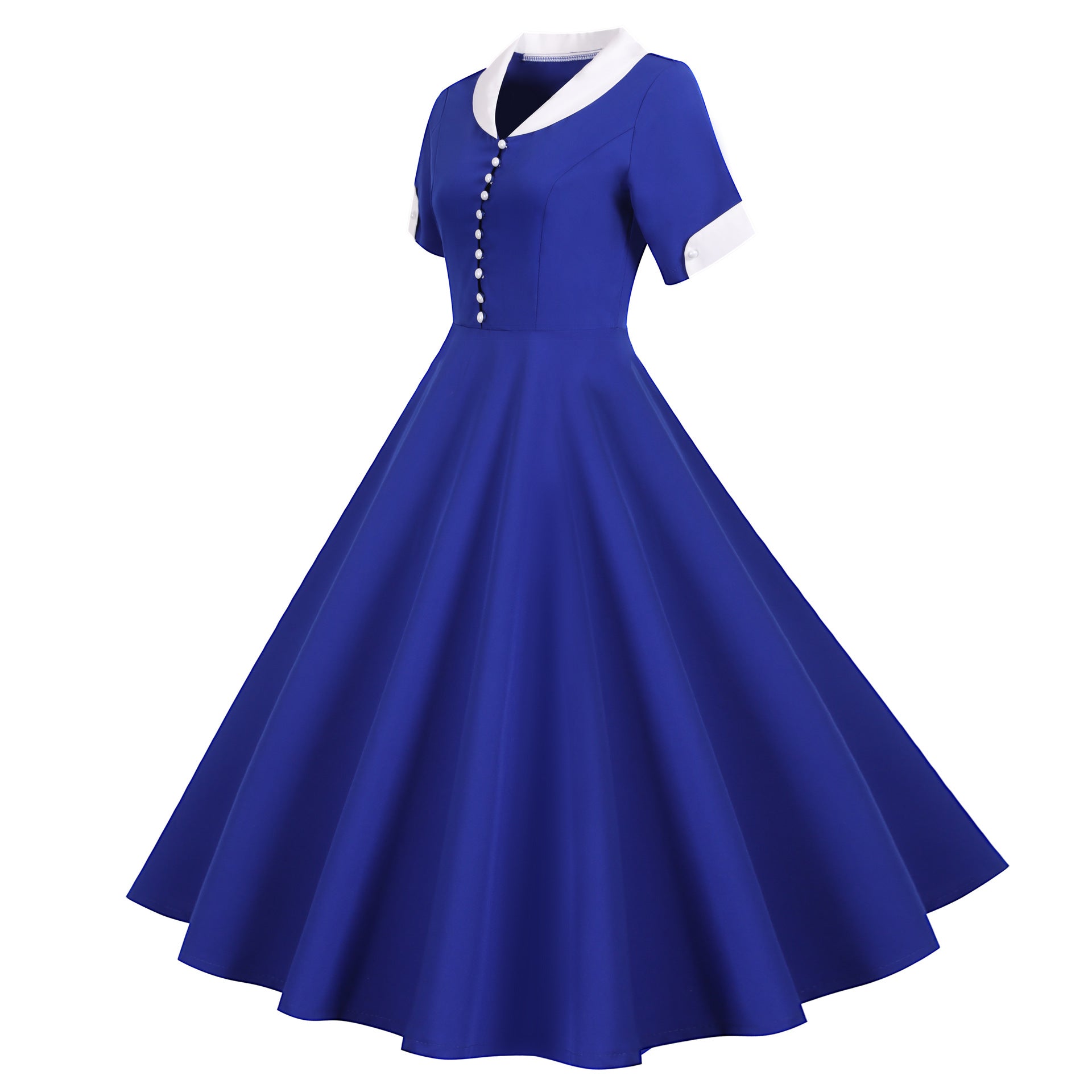 Retro Audrey Hepburn Style Summer Short Sleeve Dress