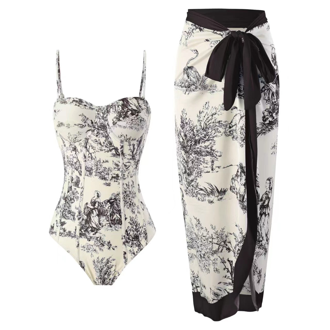 Women's One-Piece Swimsuit with Cover-Up