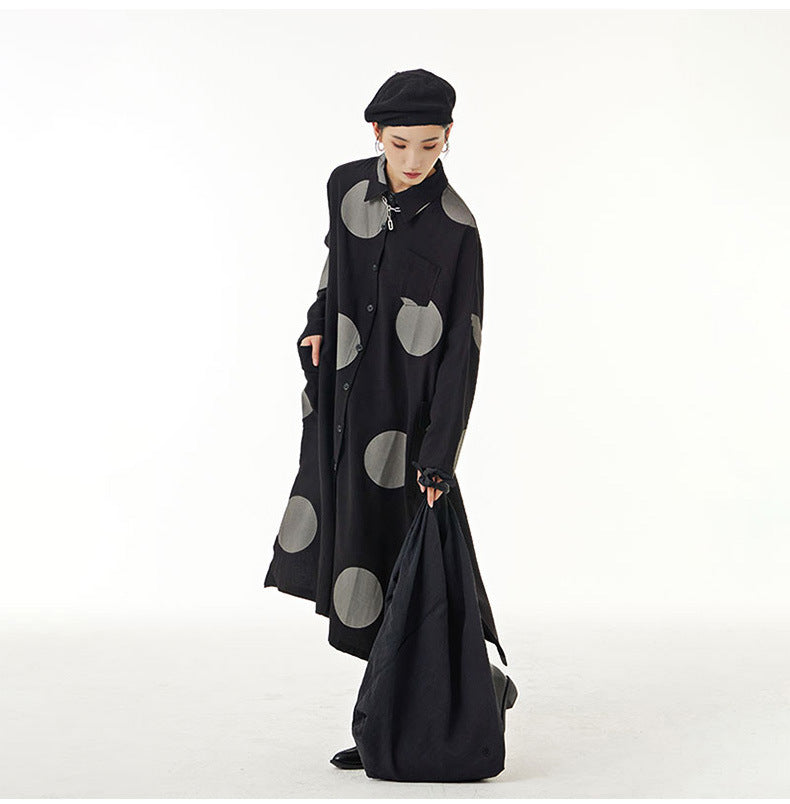 Designed Dot Print Plus Sizes Shirts Coats for Women-Dresses-Free Shipping at meselling99