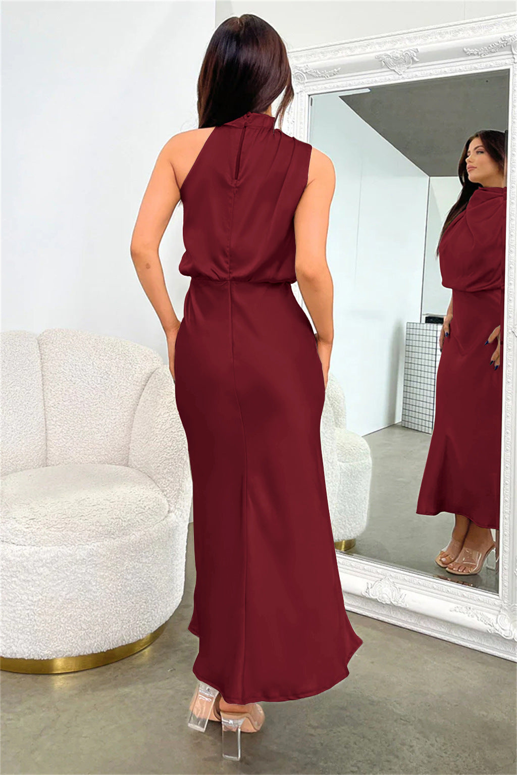 Fashion Stain Sleeveless Evening Dresses