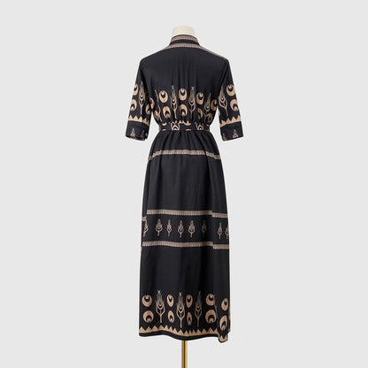 Women's Summer Boho Floral Print Short Sleeve Dress