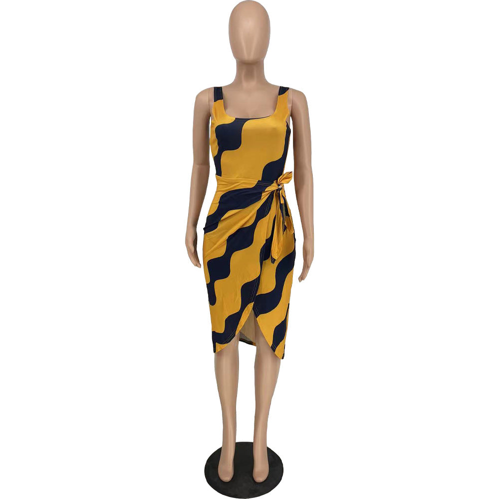 Sexy & Stylish High-Slit Print Dress – Women’s Fashion Dress with Side Slit