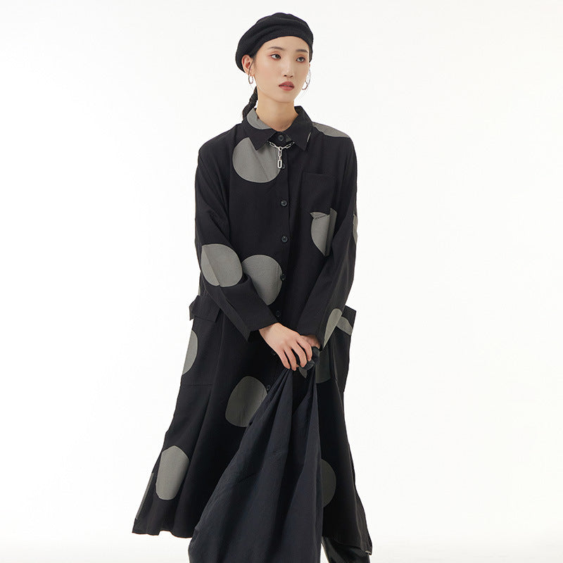 Designed Dot Print Plus Sizes Shirts Coats for Women-Dresses-Free Shipping at meselling99