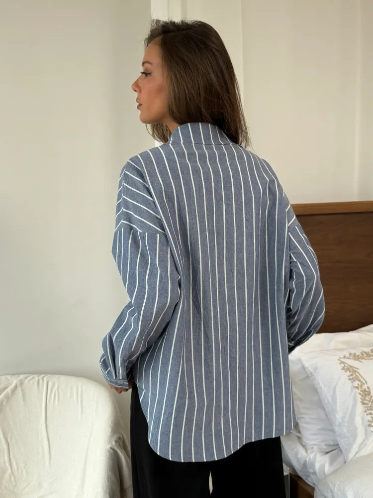 Women's Summer New Long Sleeve Cardigan & Striped Shirt