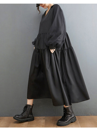 Plus Sizes Tulle Long Sleeves Black Fall Dresses-Dresses-Free Shipping at meselling99