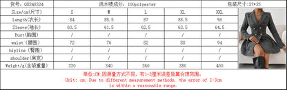 Fashion Plaid Winter Long Sleeves Dress Coats