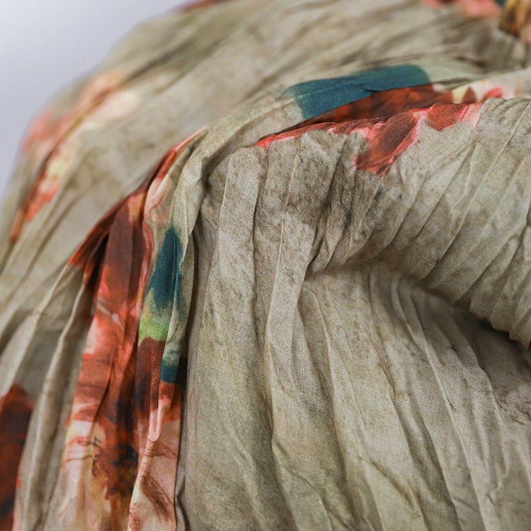 Vintage Watercolor Rose Print Maxi Skirt