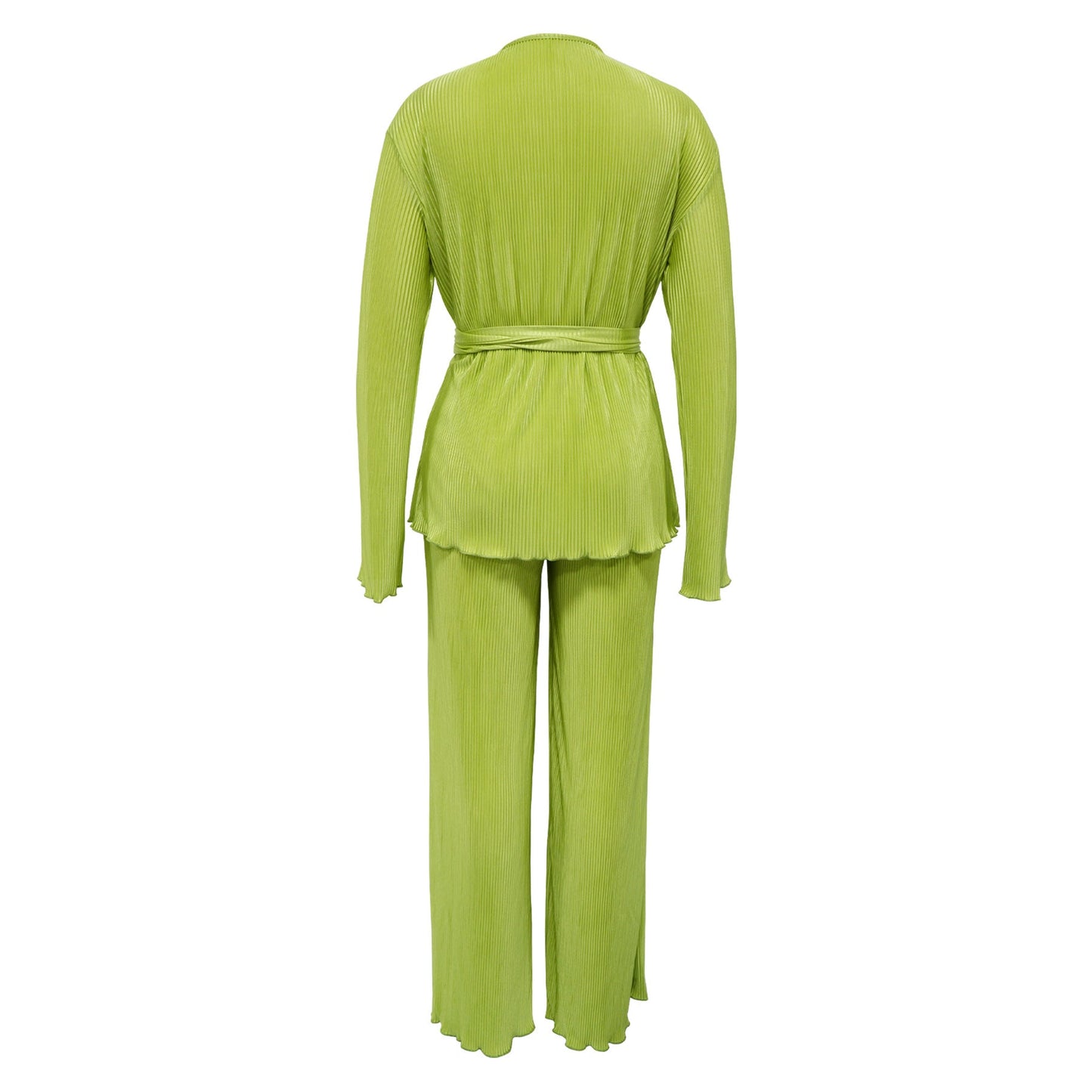Casual V Neck Long Sleeves Tops and Pants Two Pieces Suits