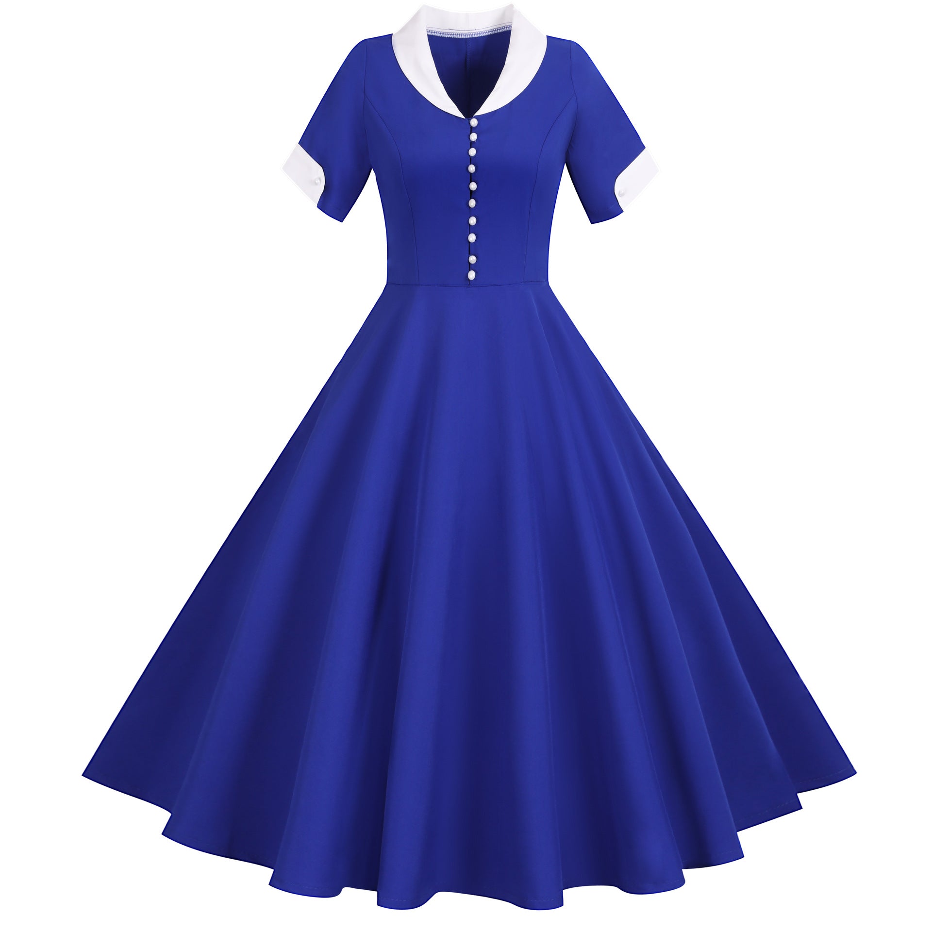 Retro Audrey Hepburn Style Summer Short Sleeve Dress