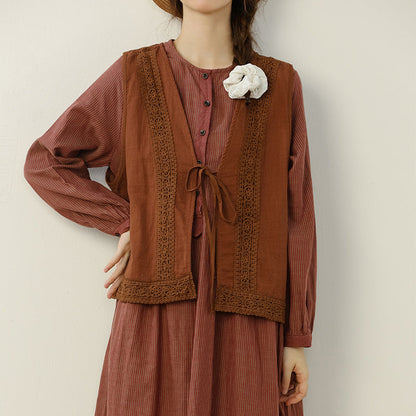 Vintage Embroidery Short Vest