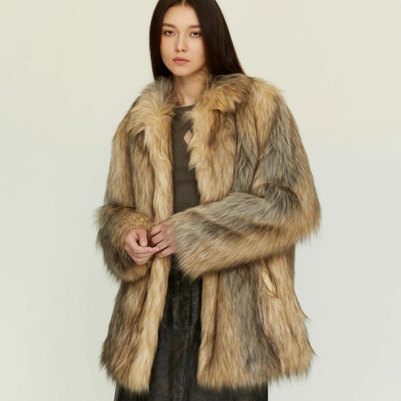 Women's Fashion Fox Fur Coat