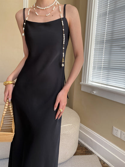 Elegant French Satin Slip Dress