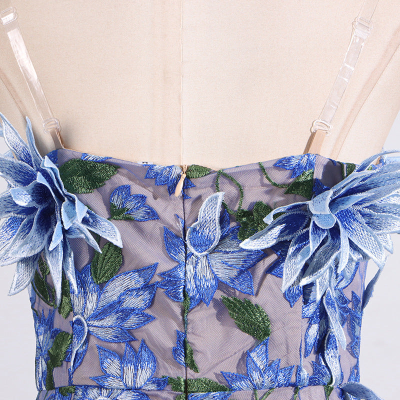 Vintage Floral Embroidered Corset Dress