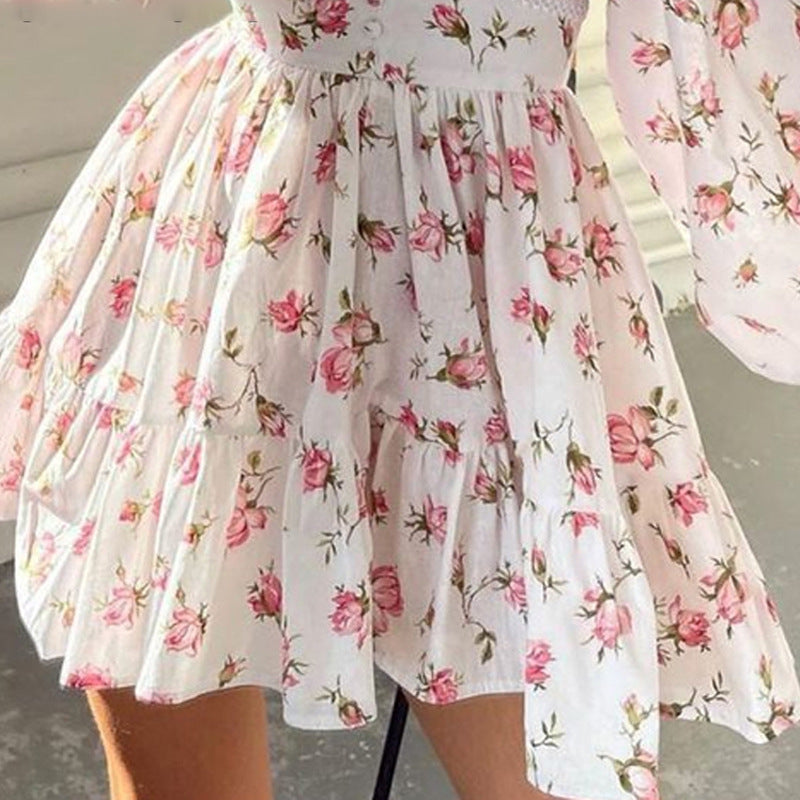 Elegant Sweet Summer Short Long Sleeves Short Dresses