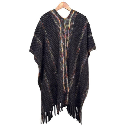 Colorful Popcorn Stitch Knit Shawl