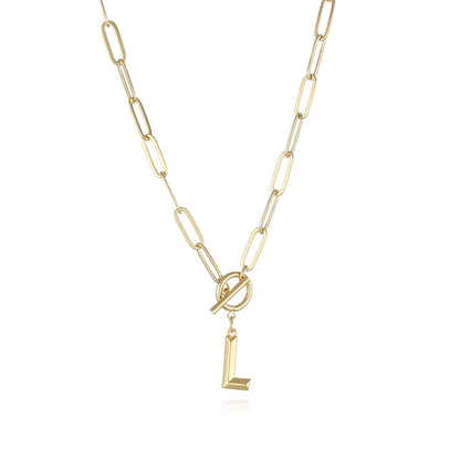 Bridesmaid Gifts Alphabet Necklace Golden Hip-hop Necklace  26 Letter Pendant Necklaces
