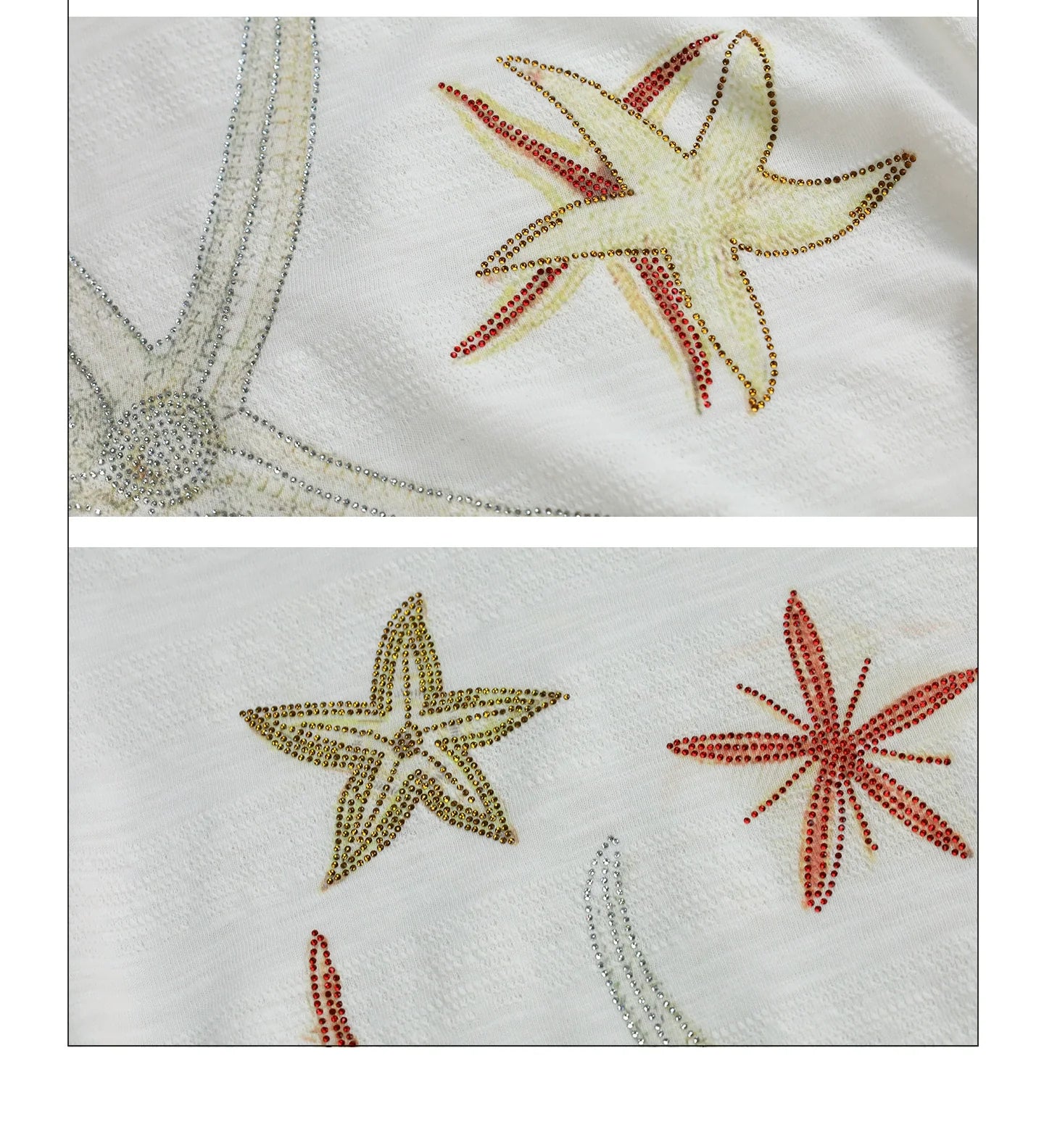 Girlyhalo Retro Print Rhinestone Long Sleeve T-Shirt