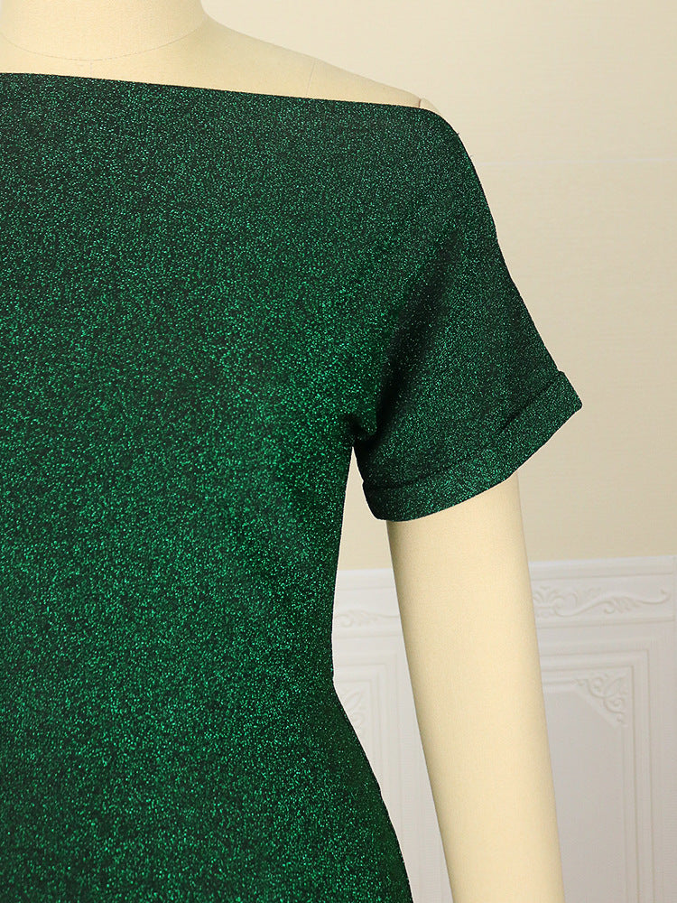 Simple Design High Waist Green Women Party Dresses-Dresses-Free Shipping at meselling99