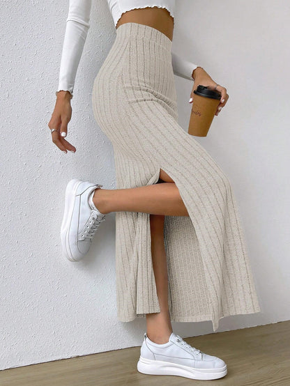 Sexy High Waist Knitted Long Skirts