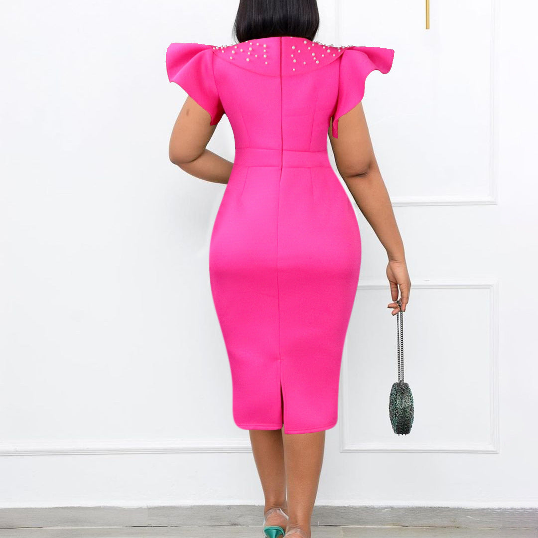 Summer Ruffled Sleeves Women Sheath Dresses-Dresses-Free Shipping at meselling99
